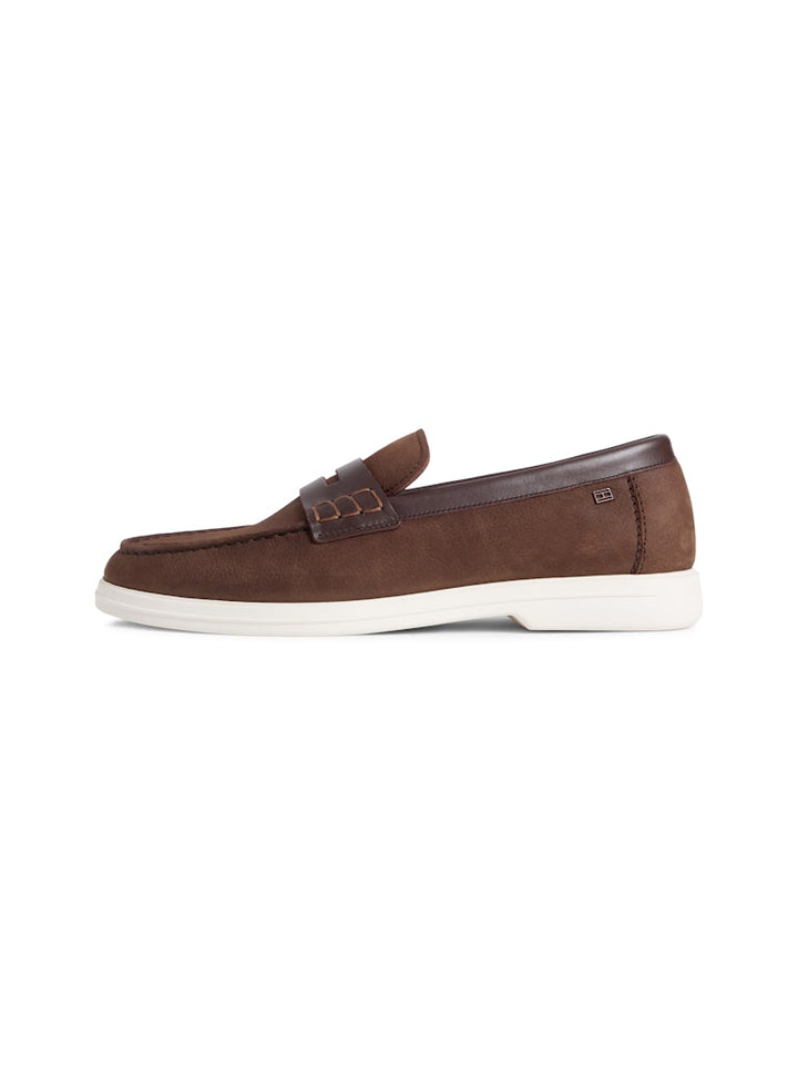TOMMY HILFIGER MIX NUBUCK LOAFER - LEGACY BROWN