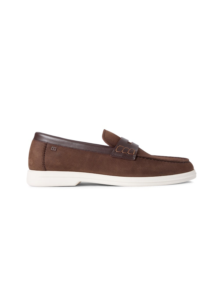 TOMMY HILFIGER MIX NUBUCK LOAFER - LEGACY BROWN