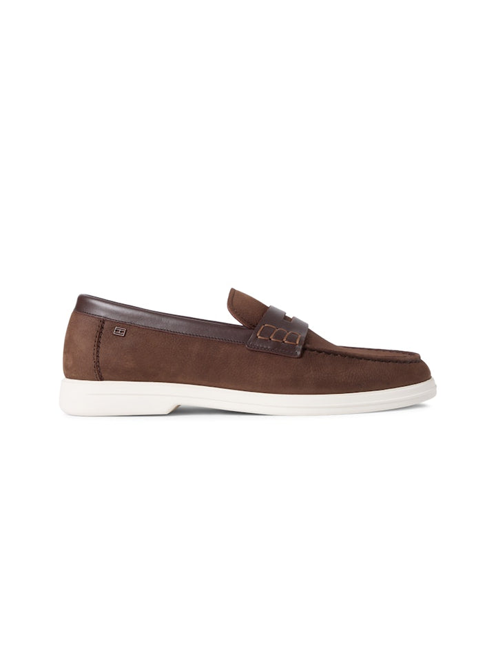 TOMMY HILFIGER MIX NUBUCK LOAFER - LEGACY BROWN