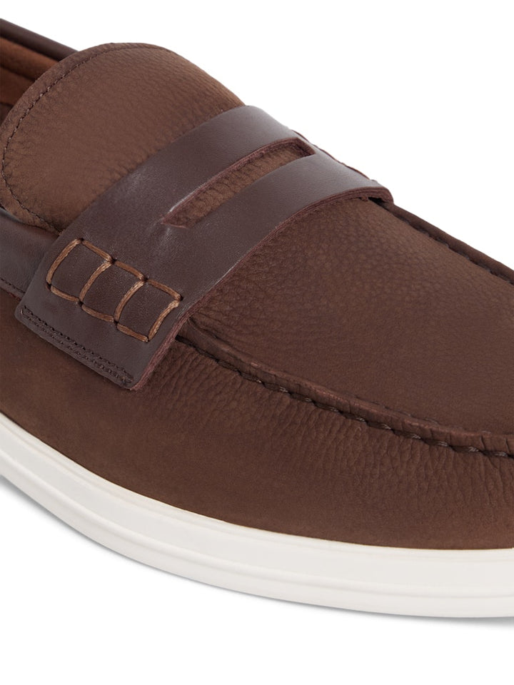 TOMMY HILFIGER MIX NUBUCK LOAFER - LEGACY BROWN