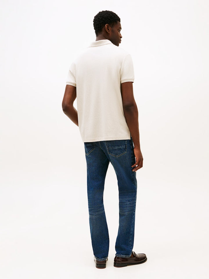 TOMMY HILFIGER LIQUID COTTON REG SEASONAL POLO - OATMILK HEATHER