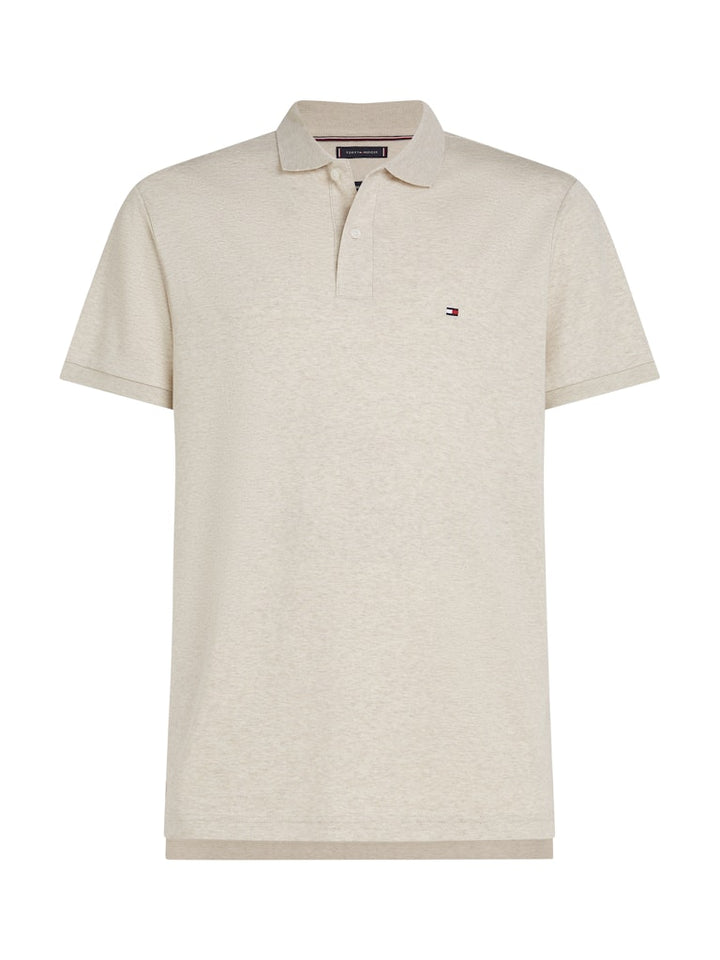 TOMMY HILFIGER LIQUID COTTON REG SEASONAL POLO - OATMILK HEATHER