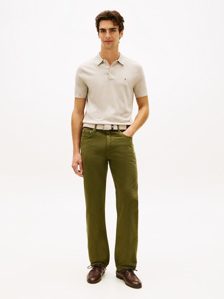 TOMMY HILFIGER ESS COTTON KNITTED POLO - SANDALWOOD