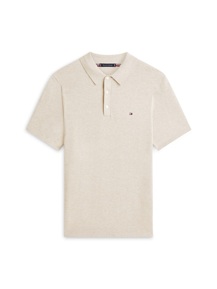 TOMMY HILFIGER ESS COTTON KNITTED POLO - SANDALWOOD