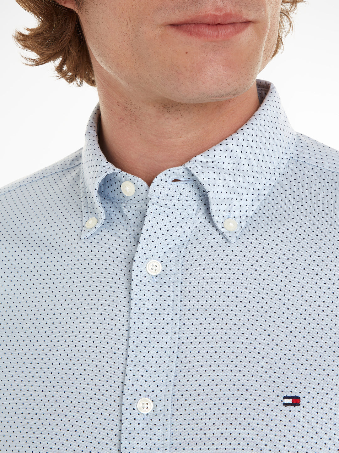 TH MICRO DOT PRINT SF SHIRT - BLUE/NAVY