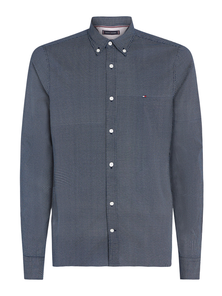 TH FLEX MICRO FOULARD SF SHIRT - NAVY/WHITE
