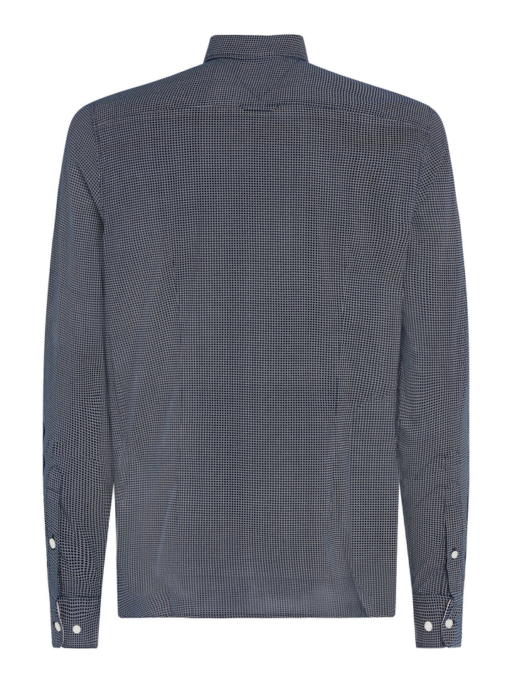 TH FLEX MICRO FOULARD SF SHIRT - NAVY/WHITE