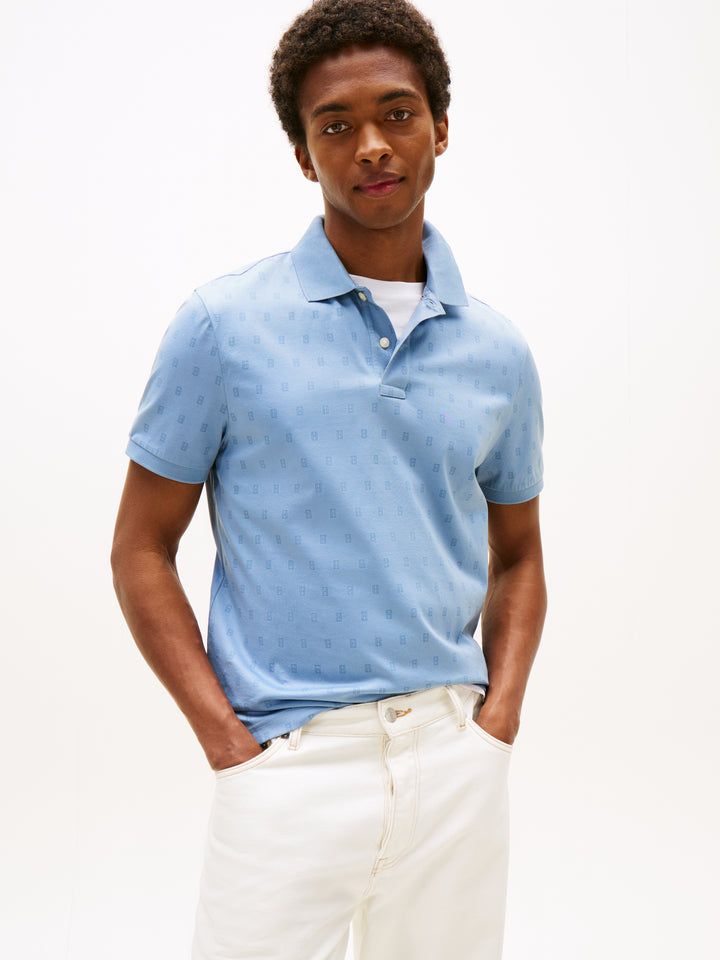 TH AOP INTERLOCK REG POLO - BREEZY BLUE