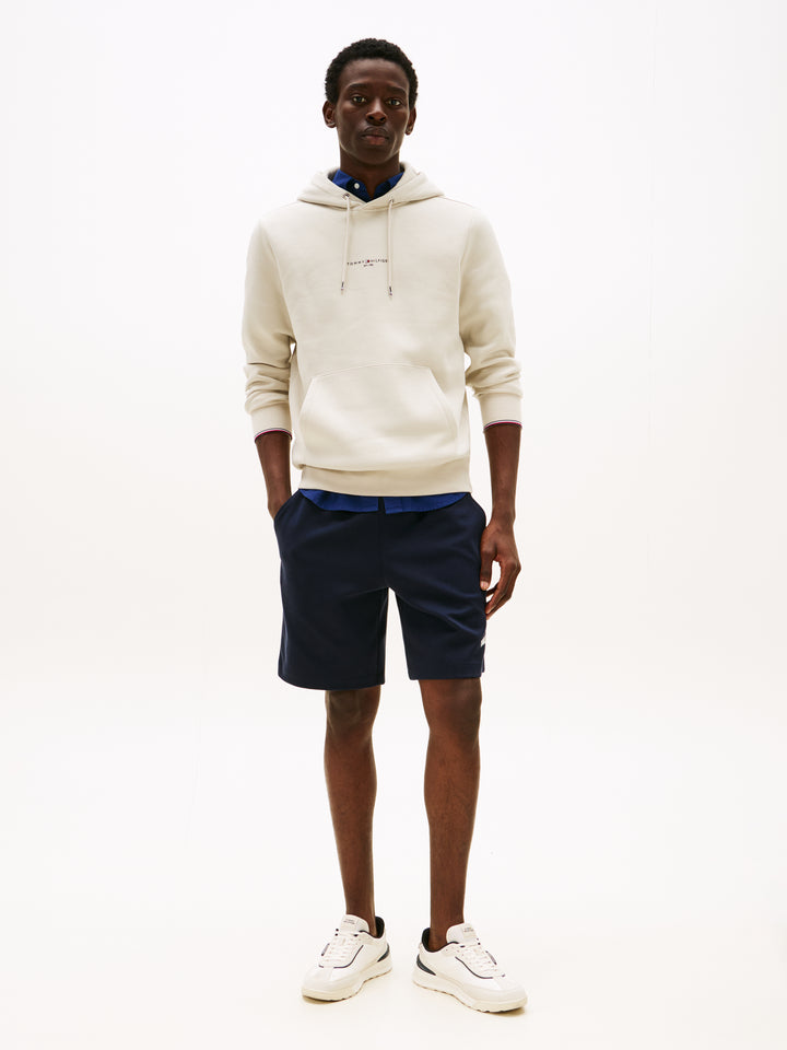 TH TOMMY LOGO TIPPED HOODY - NEWSPRINT