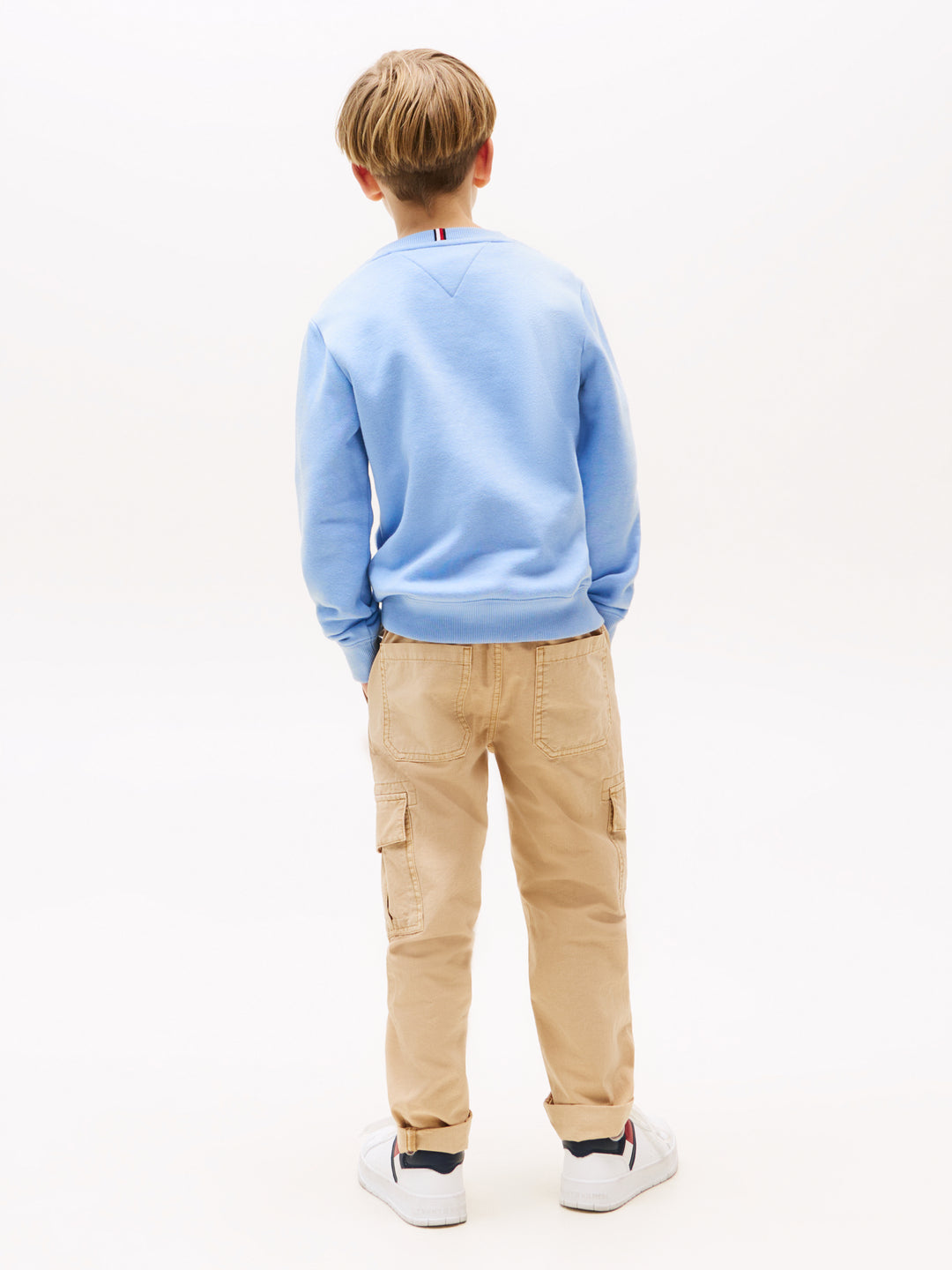TH BOYS TOMMY SCRIPT FLAG SWEAT - CLOUDY