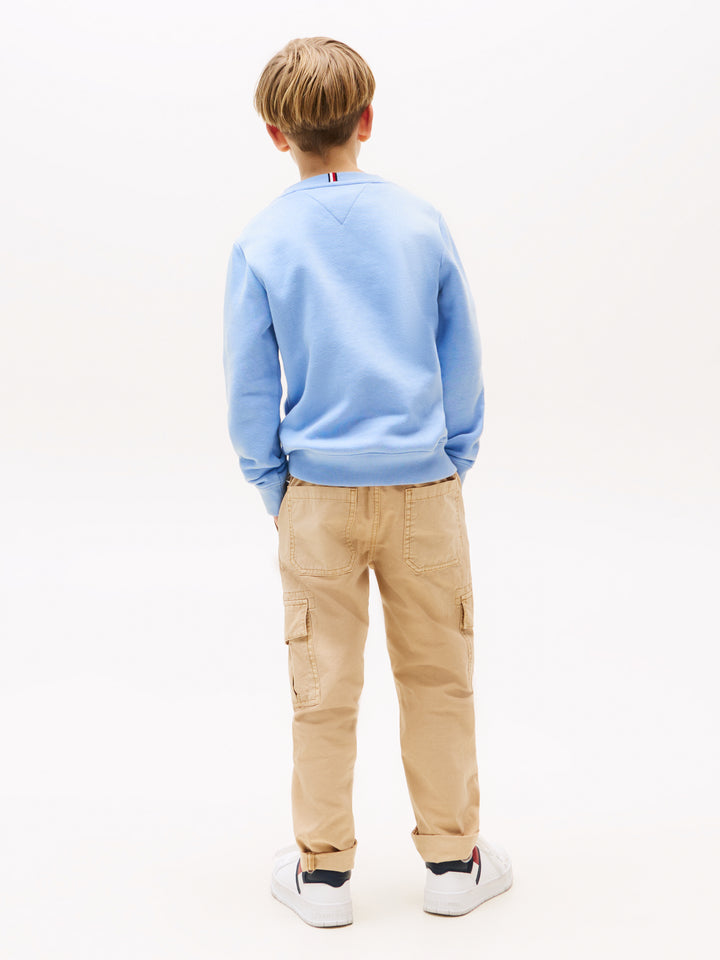 TH BOYS TOMMY SCRIPT FLAG SWEAT - CLOUDY