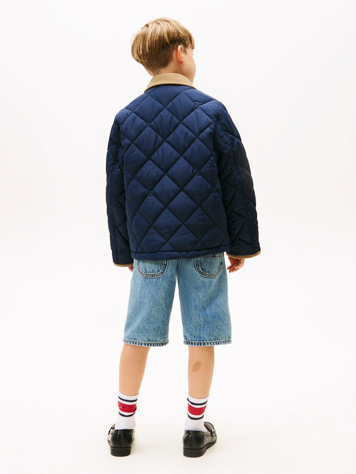 TH BOYS CONTRAST COLLAR QUILTED JACKET