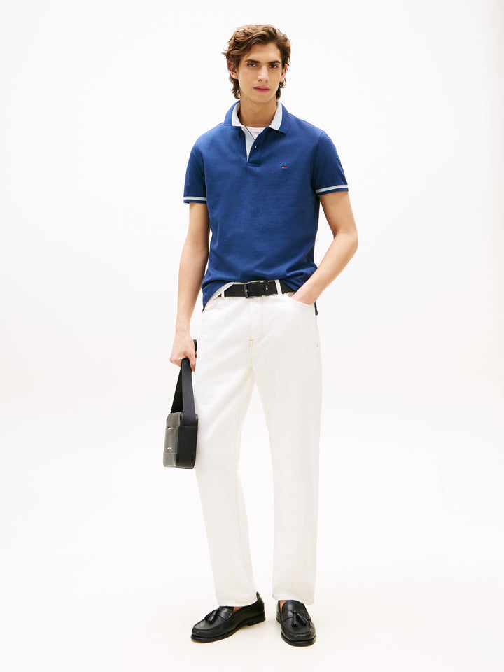 TH CONTRAST COLLAR REG POLO - PREPPY NAVY