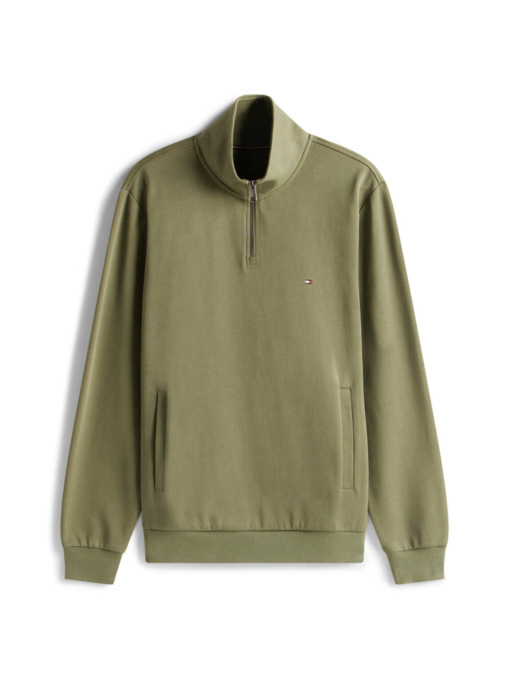 TH ESSENTIAL INTECHNO 1/4 ZIP - BATTLE GREEN