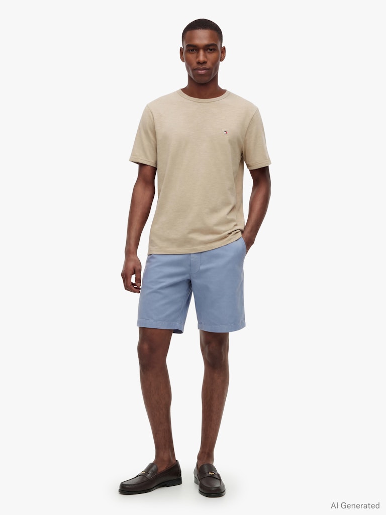TOMMY HILFIGER SEASONAL ESS SLUB REGULAR TEE - BEIGE