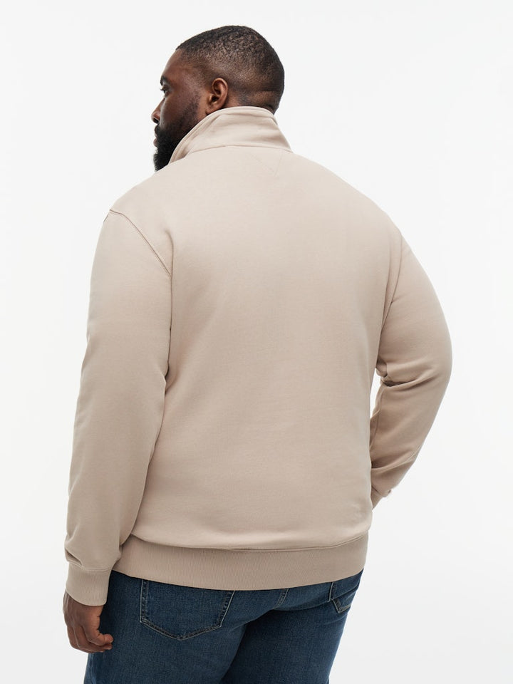 TOMMY HILFIGER BT-ESS TERRY NEW 1/4 ZIP - BEIGE