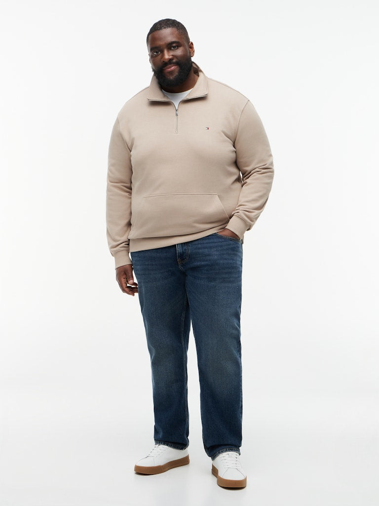 TOMMY HILFIGER BT-ESS TERRY NEW 1/4 ZIP - BEIGE