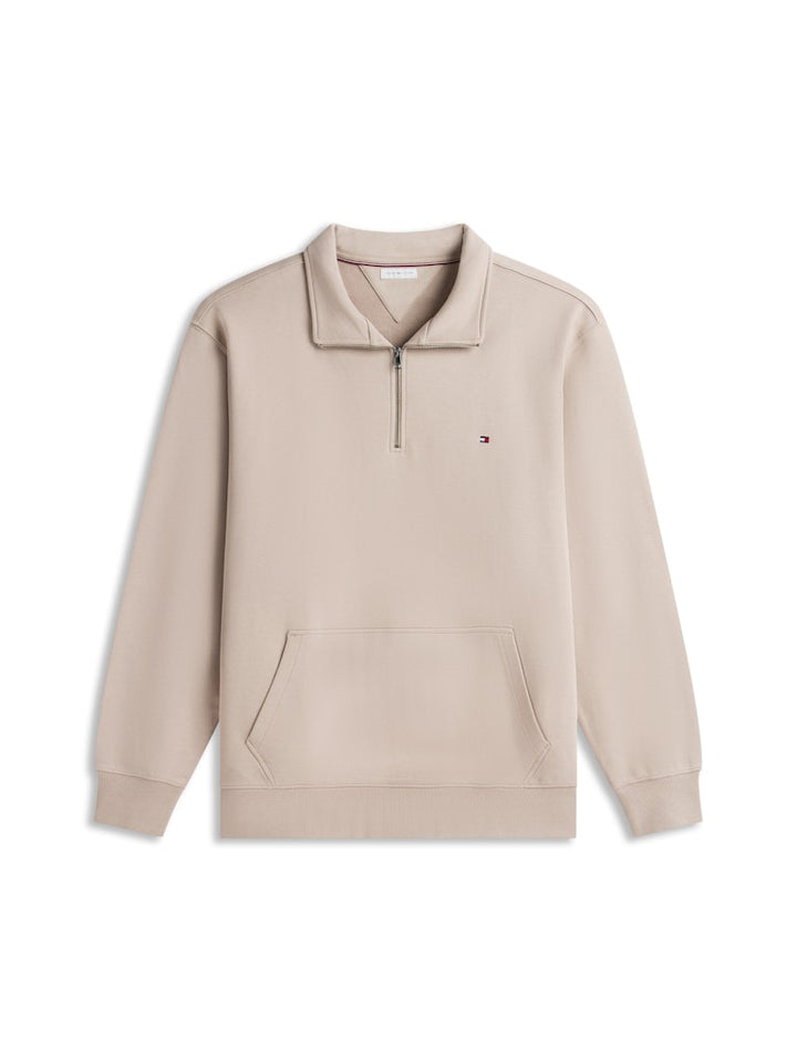 TOMMY HILFIGER BT-ESS TERRY NEW 1/4 ZIP - BEIGE