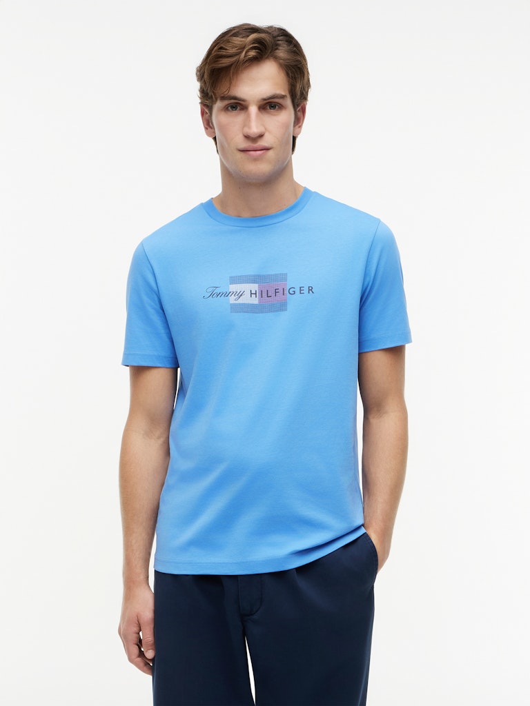 TOMMY HILFIGER SCRIPT FLAG REGULAR TEE - BLUE SPELL