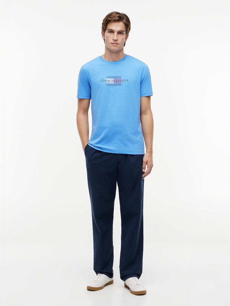 TOMMY HILFIGER SCRIPT FLAG REGULAR TEE - BLUE SPELL