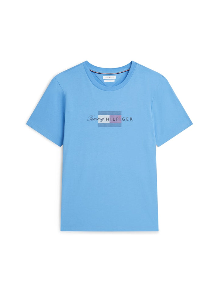 TOMMY HILFIGER SCRIPT FLAG REGULAR TEE - BLUE SPELL