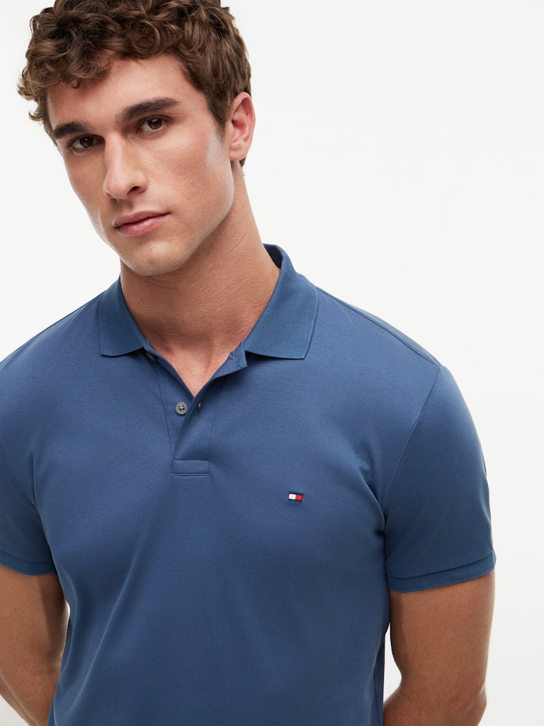 TH LIQUID COTTON REG SEASONAL POLO - AEGEAN SEA