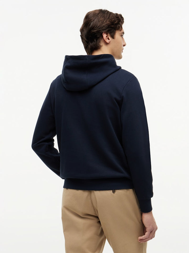 TOMMY HILFIGER SCRIPT FLAG HOODIE - NAVY