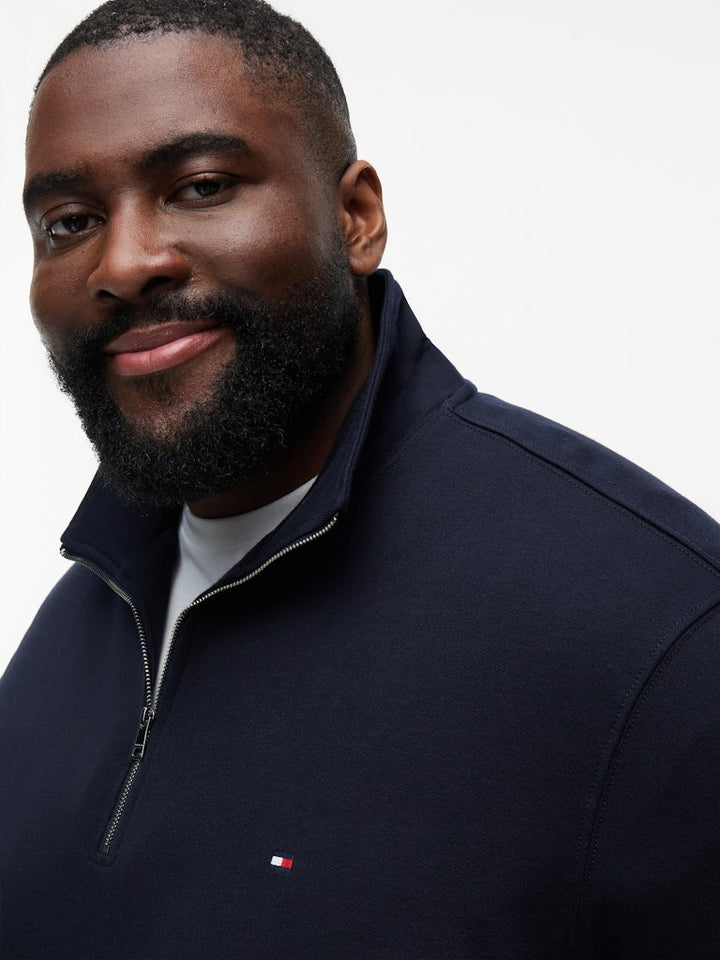 TOMMY HILFIGER BT-ESS TERRY NEW 1/4 ZIP - NAVY