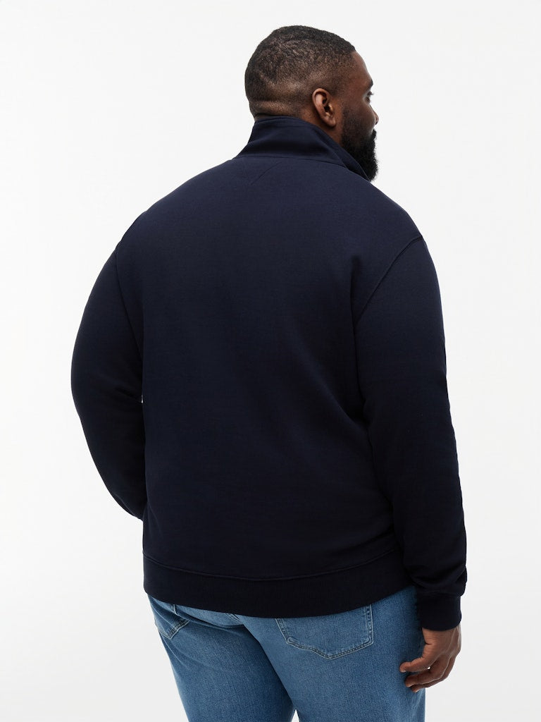 TOMMY HILFIGER BT-ESS TERRY NEW 1/4 ZIP - NAVY