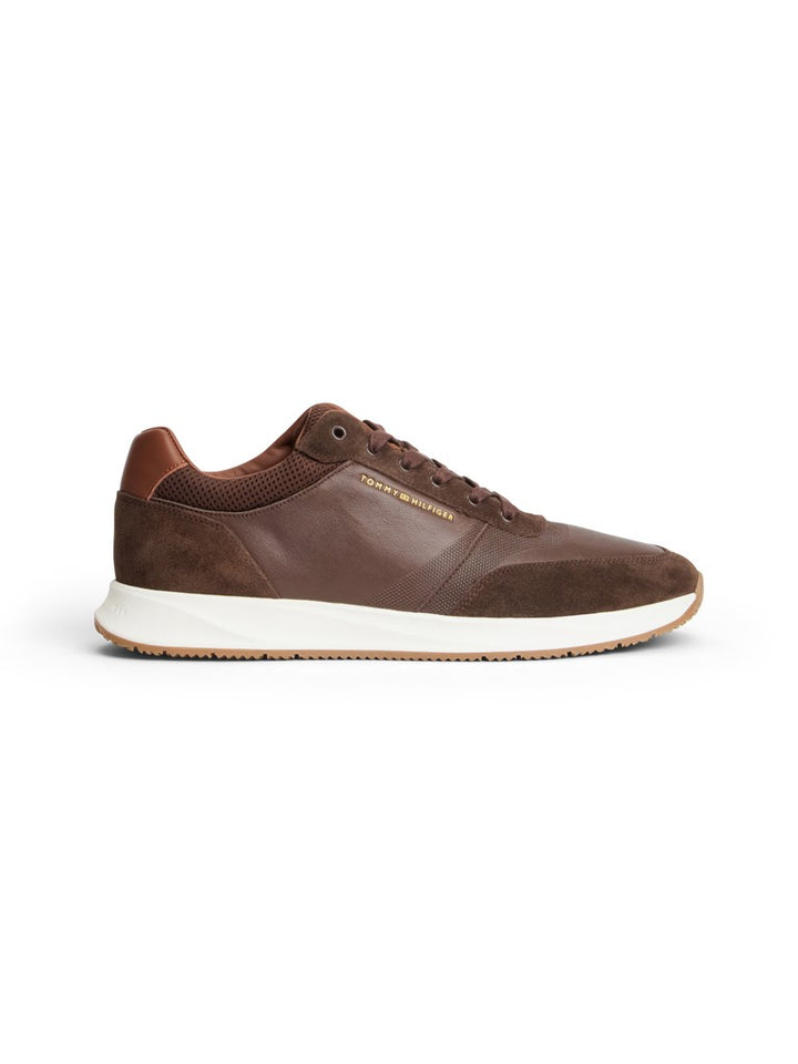 TOMMY HILFIGER DRESSY RUNNER SUEDE MIX - COCOA
