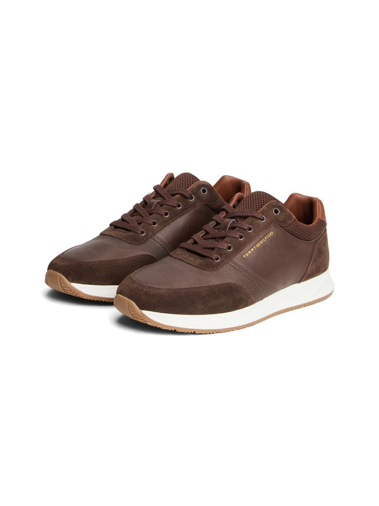 TOMMY HILFIGER DRESSY RUNNER SUEDE MIX - COCOA