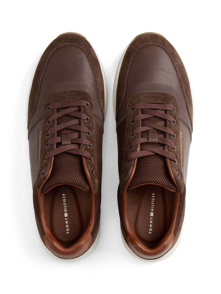 TOMMY HILFIGER DRESSY RUNNER SUEDE MIX - COCOA