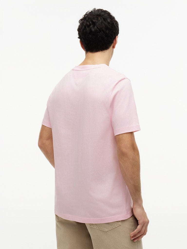 TOMMY HILFIGER SCRIPT FLAG REGULAR TEE - PINK LILY