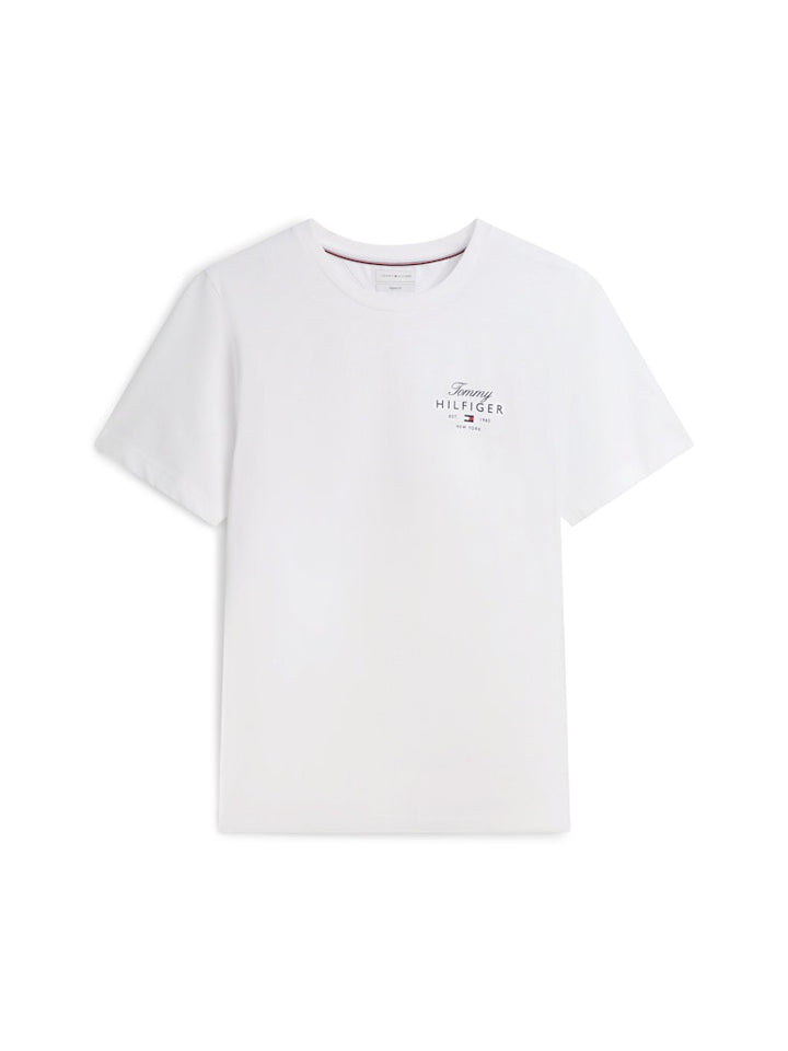 TOMMY HILFIGER SCRIPT STACK REGULAR TEE - WHITE
