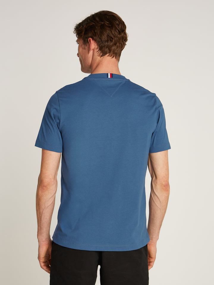 TOMMY HILFIGER SCRIPT LOGO TEE - AEGEAN SEA