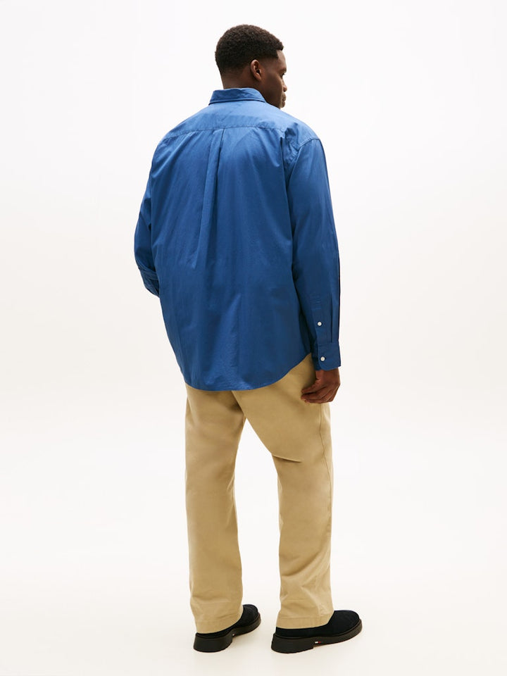 TOMMY HILFIGER BT-FLEX POPLIN SOLID RF SHIRT - AEGEAN SEA