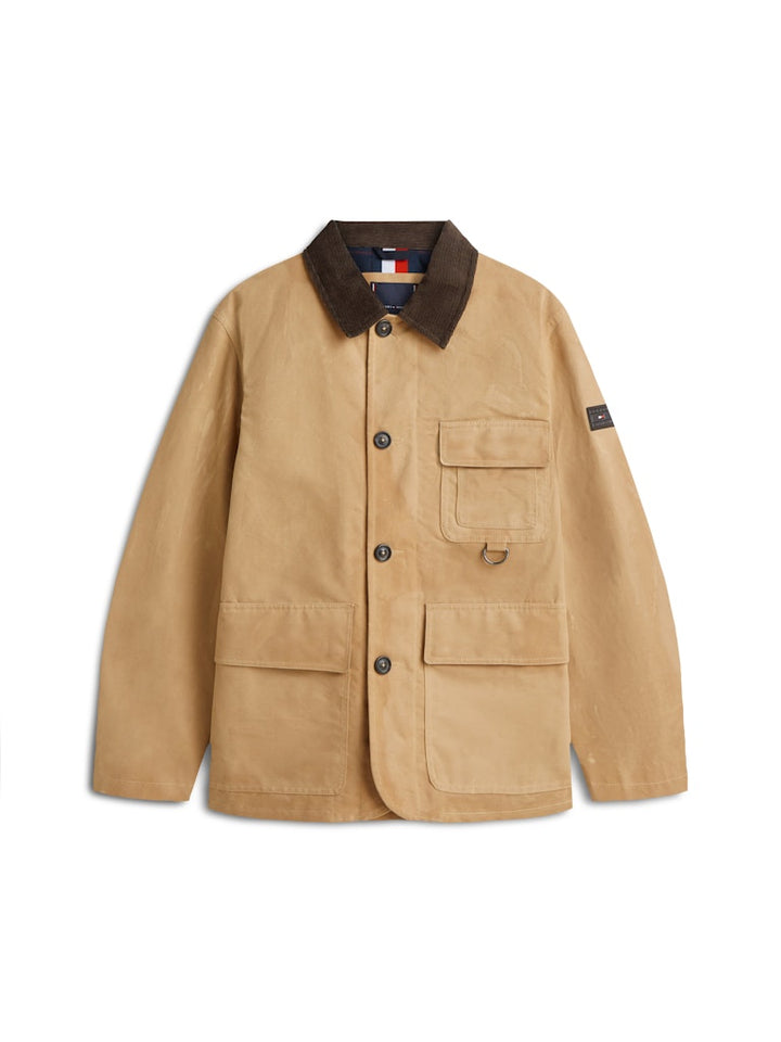 TOMMY HILFIGER WAXED BARN JACKET - SAFARI CANVAS