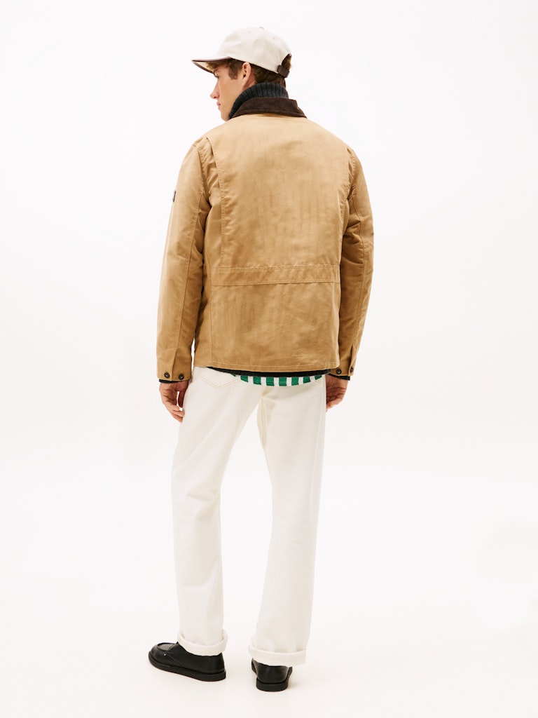 TOMMY HILFIGER WAXED BARN JACKET - SAFARI CANVAS