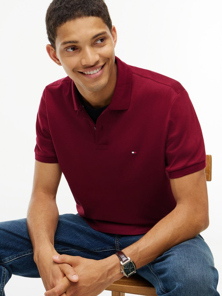 TOMMY HILFIGER LIQUID COTTON REG SEASONAL POLO - BURGUNDY