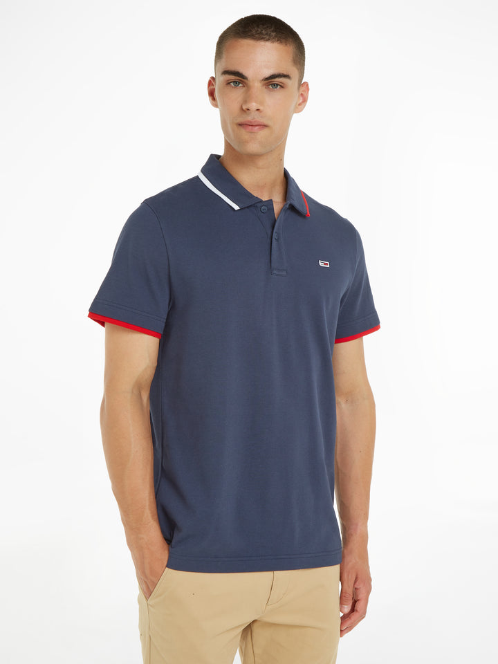 TJM REG FLAG NECK POLO - NAVY