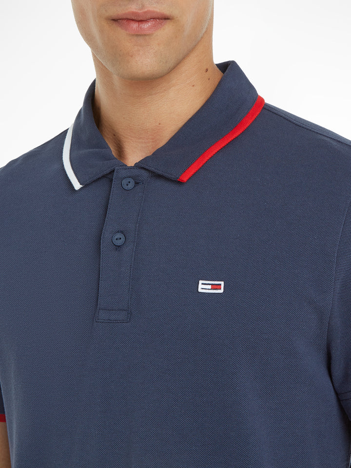 TJM REG FLAG NECK POLO - NAVY