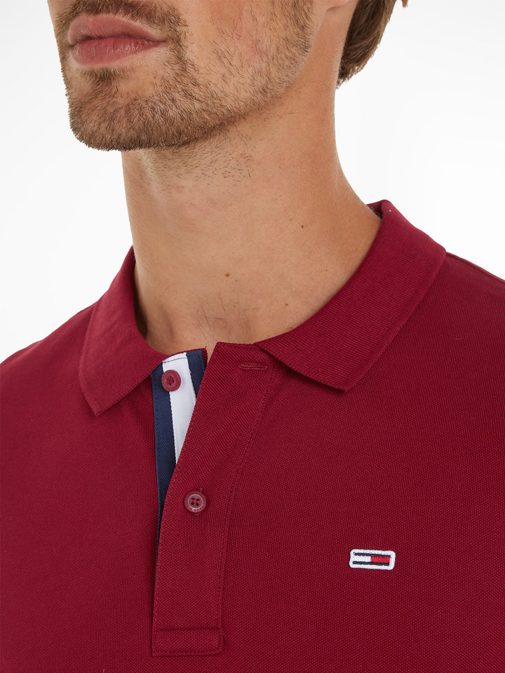 TJM SLIM PLACKET POLO - ROUGE
