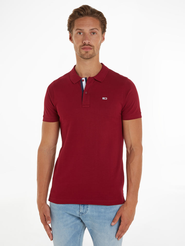 TJM SLIM PLACKET POLO - ROUGE
