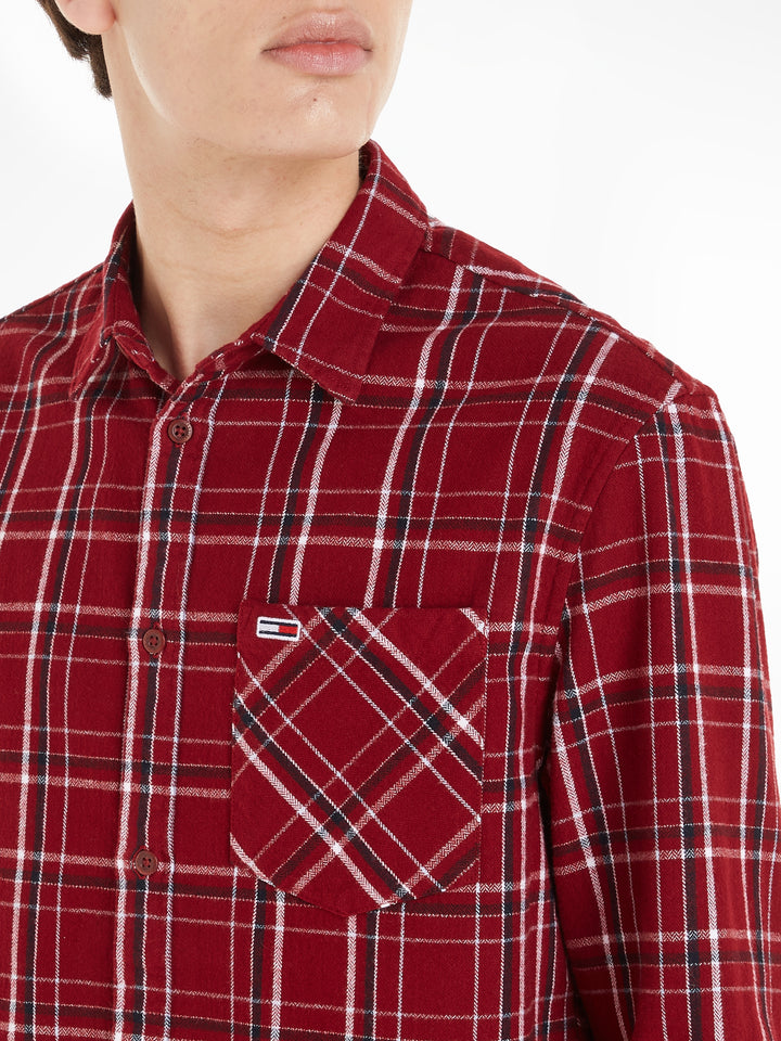 TJM CLSC CHECK POCKET SHIRT - ROUGE