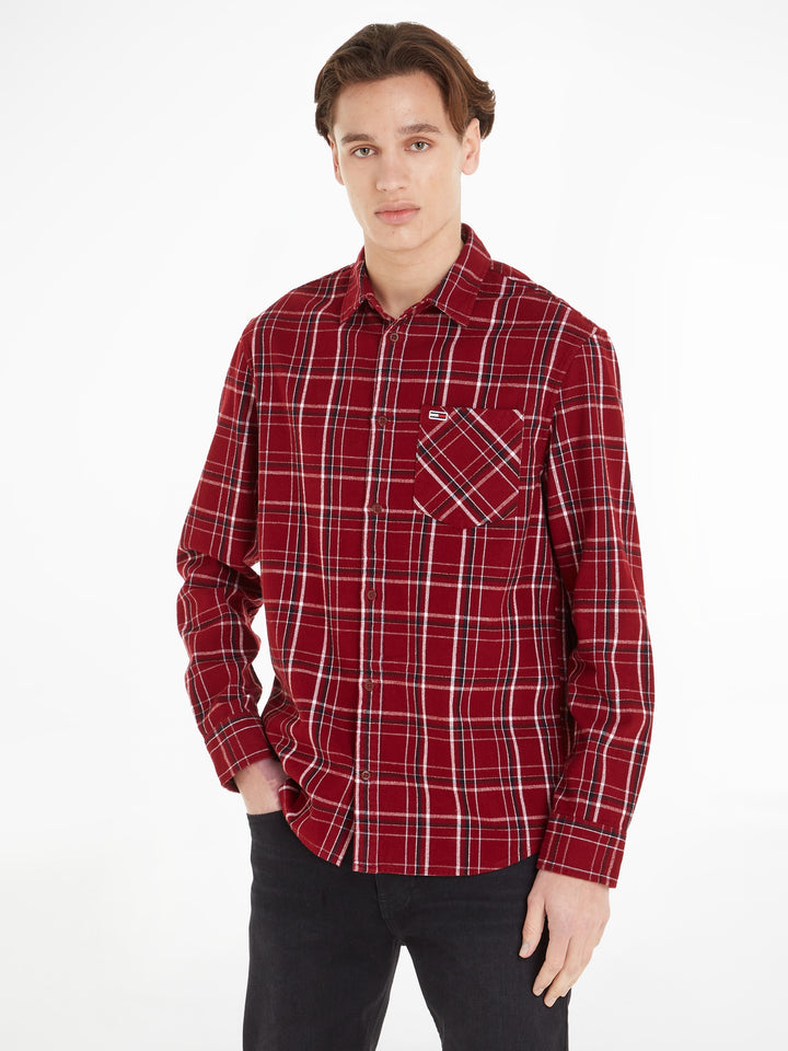 TJM CLSC CHECK POCKET SHIRT - ROUGE