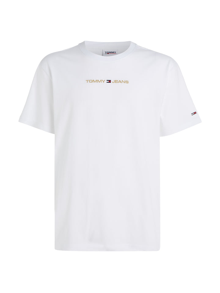 TJM CLSC GOLD LINEAR TEE - WHITE