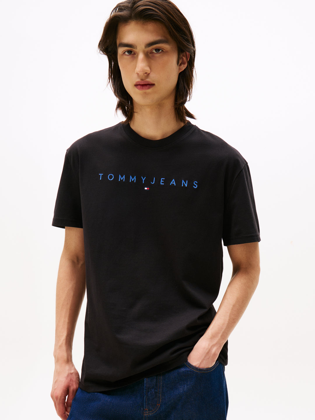 TJM REG LINEAR LOGO TEE - BLACK