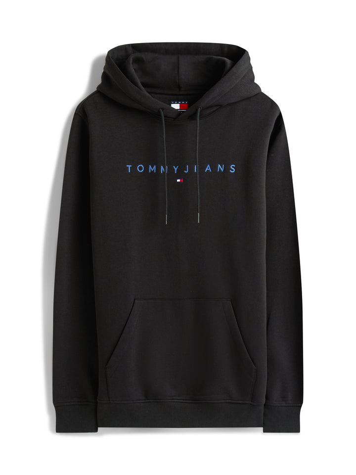 TJM REG LINEAR LOGO HOODIE - BLACK