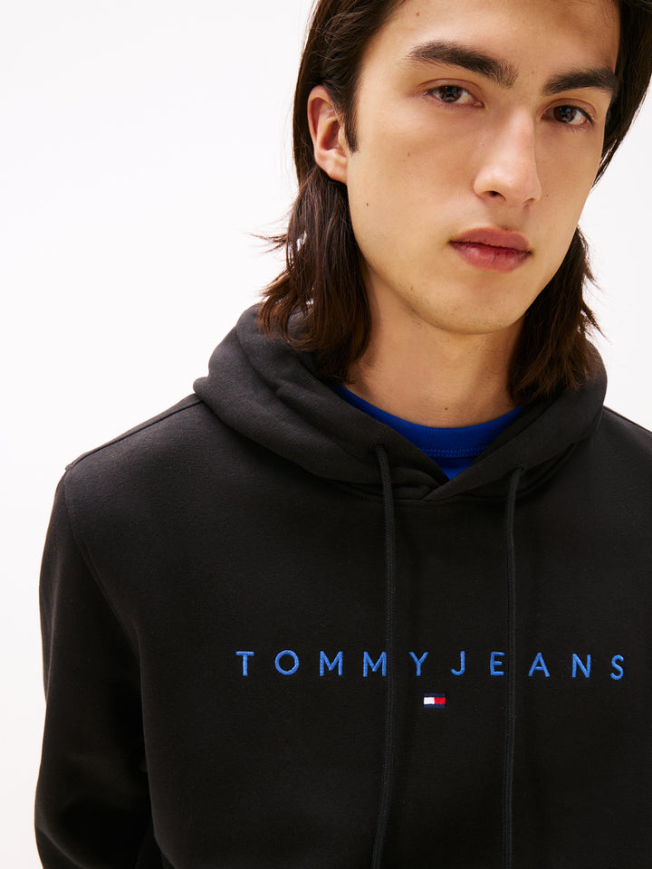 TJM REG LINEAR LOGO HOODIE - BLACK