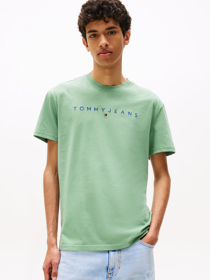 TJM REG LINEAR LOGO TEE - CLOUDY JADE MULTI